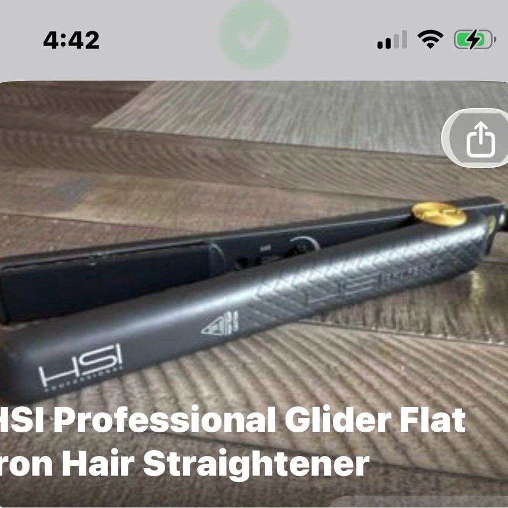 HSI Professional Glider Flat Iron Hair Straightener - Black with Gold Accent